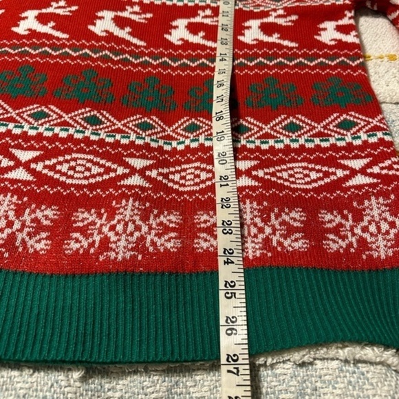 Ugly Christmas Sweater by Smart Living Believe in Your Elf Knit Fairisle Red Med - Picture 5 of 8